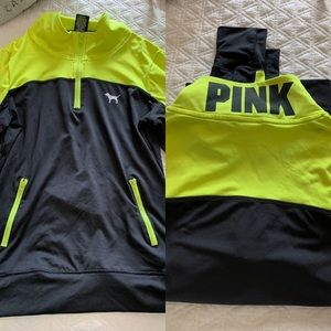 PINK black and neon quarter zip